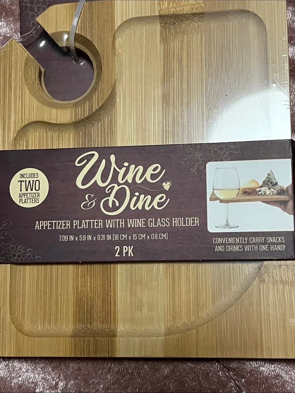 Appetizer Platter with Wine Glass Holder